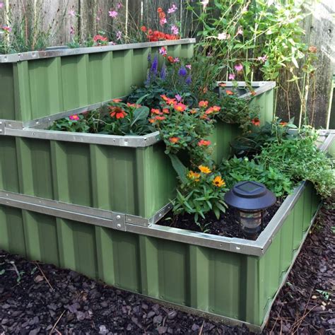 raised planter box metal|large galvanized steel planter box.